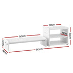 Artiss Monitor Stand and 3-Tier Desk Organiser 2-in-1 Modular PVC Desktop Shelf Holds 20kg