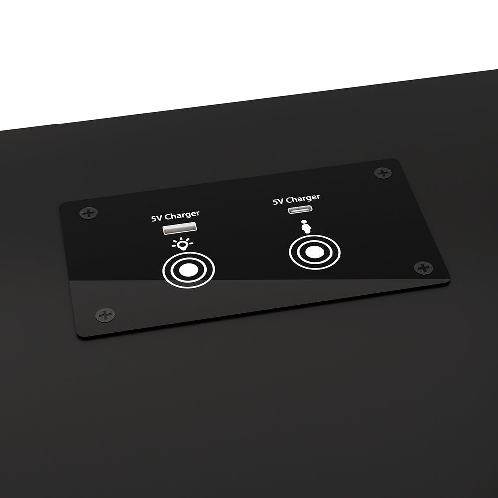 Artiss Bedside Table USB Charging with LED Adjustable Laptop Tray with Anti-Slip Support