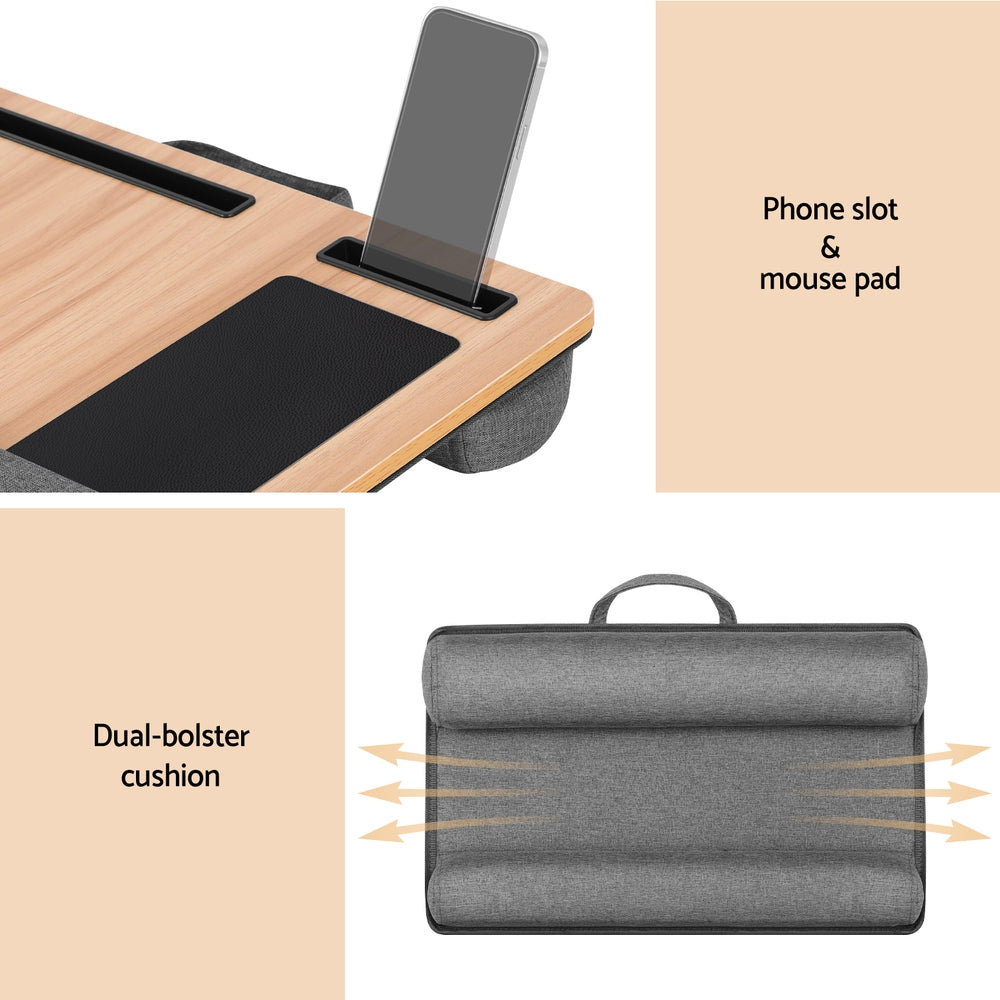 Artiss Lap Desk Laptop Desks Portable w/ Wrist-Rest Phone Slot Mouse Pad 55CM