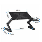 Artiss Laptop Stand Aluminium Computer Riser Foldable Lap Desk Bed Table Black