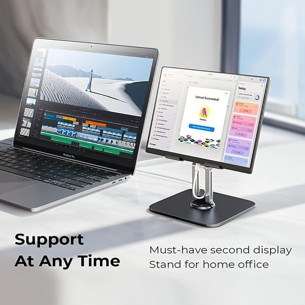 Black Silver laptop stand, 360 degree rotatable, ergonomic laptop stand, laptop accessories, adjustable laptop stand, laptop riser, workspace ergonomics, Australian market
