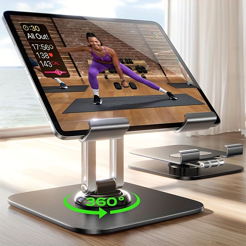 Black Silver Laptop Stand, 360 Degree Rotatable, Ergonomic and Adjustable