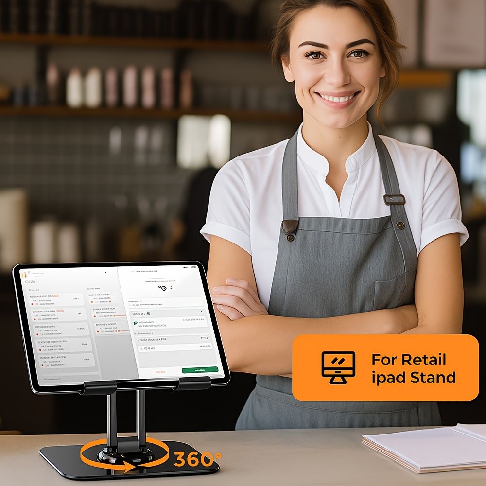 Black Silver Laptop Stand, 360 Degree Rotatable, Ergonomic and Adjustable