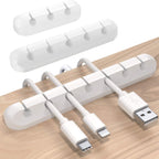 Cable Organizer - Cable Clips for 3/5/7 Cables - Self-Adhesive Cable Clips - Cable Clamp - Cable Holder - Cable Tray - Cable Management - Cable Organizer - Desk Organizer - for USB Charging Cable