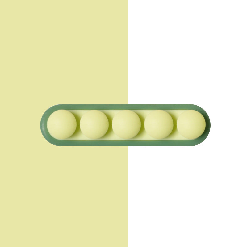 Self-Adhesive Pea Pod Cable Organiser, Flexible Silicone Cord Holder for USB Cables, Chargers and Earphones, Green