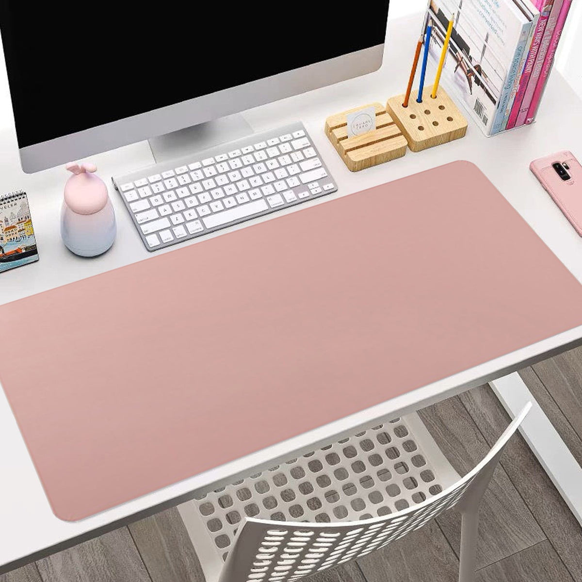 Leather Desk Pad Protector, Office Desk Mat, Large Mouse Pad, Non-Slip PU Leather Desk Blotter, Laptop Desk Pad, Black, 80 x 40 cm