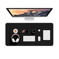 Leather Desk Pad Protector, Office Desk Mat, Large Mouse Pad, Non-Slip PU Leather Desk Blotter, Laptop Desk Pad, Black, 80 x 40 cm