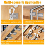 Cable Clips - Cable Organizer - Self-Adhesive - Velcro - Office - Gaming Setup - Gray - 80 Pieces