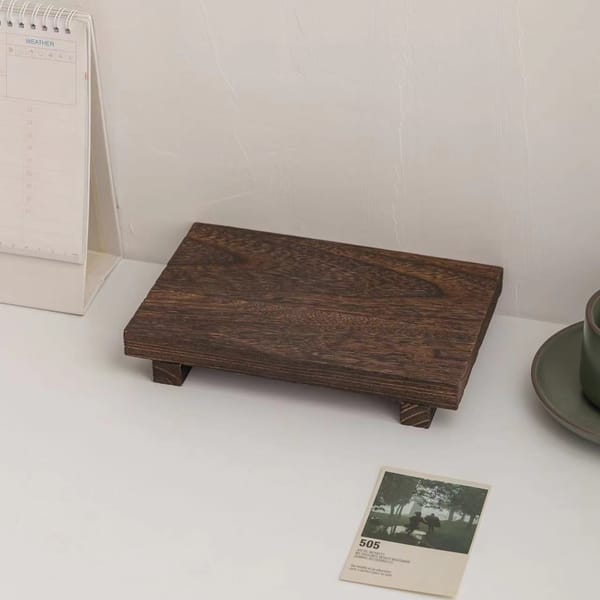 Wooden Square Storage Rack - Desktop - Photography - Figurine Display -  Display Board - Dark Brown