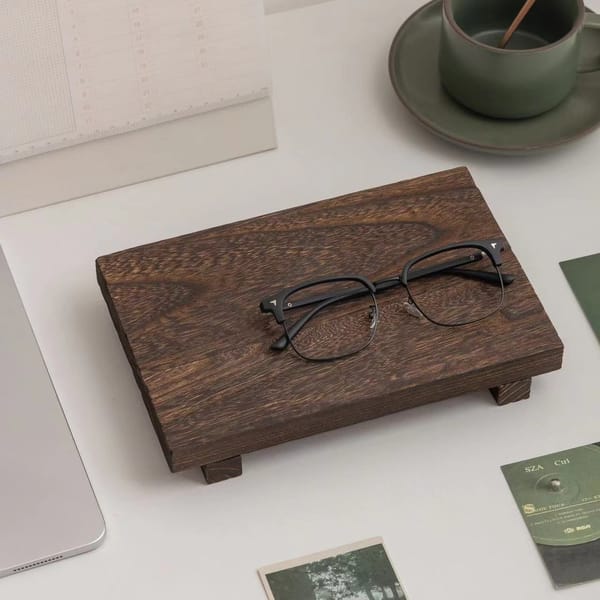 Wooden Square Storage Rack - Desktop - Photography - Figurine Display -  Display Board - Dark Brown