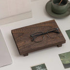 Wooden Square Storage Rack - Desktop - Photography - Figurine Display -  Display Board - Dark Brown