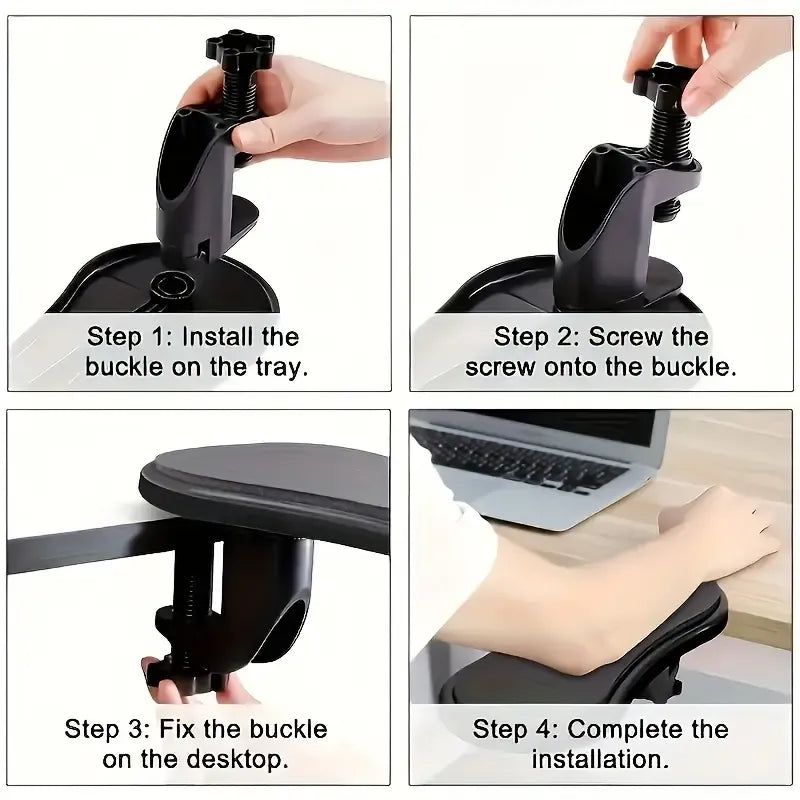 Ergonomic Arm Support Wrist Rest - Synthetic Rubber Computer Desk Extender - Office Chair Elbow Support, Pressure Relief