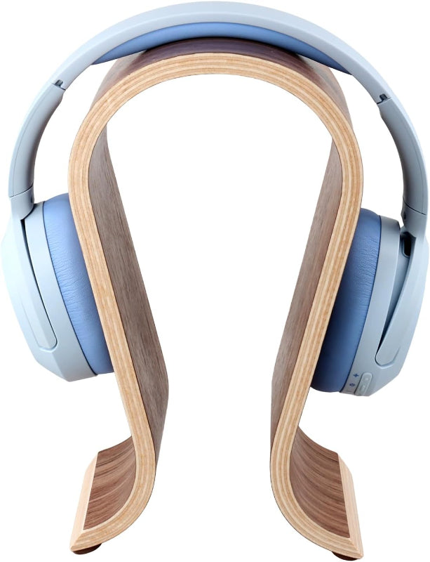 Wood Headphone Stand - Headset Holder, Arch Bridge Design - Universal Compatibility, Stylish Desk Headset Holder