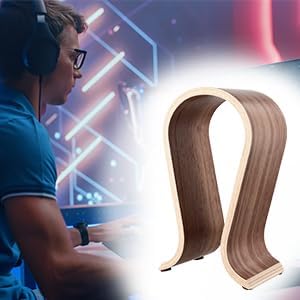 Wood Headphone Stand - Headset Holder, Arch Bridge Design - Universal Compatibility, Stylish Desk Headset Holder