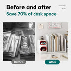 Desktop Storage Organiser With Dividers - Pen Holder - Home Office - School Desk - 4 Grid