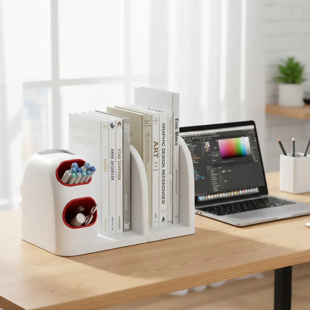Desktop Storage Organiser With Dividers Pen Holder Home Office School Desk Use - 4-Grid