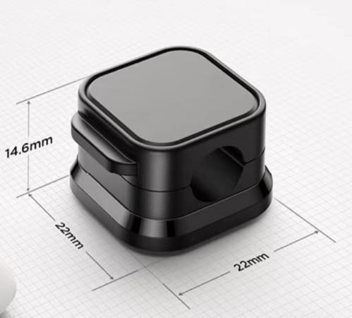 Black 6-Pack Magnetic Cable Organiser Clips Desktop Cord Management for Phone Charger USB Cable Holder