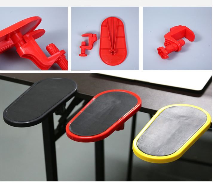 4-Piece Black Ergonomic Desk Arm Rest & Wrist Support Set with 2 Pack Clamp-On 180° Rotating Arm Rests